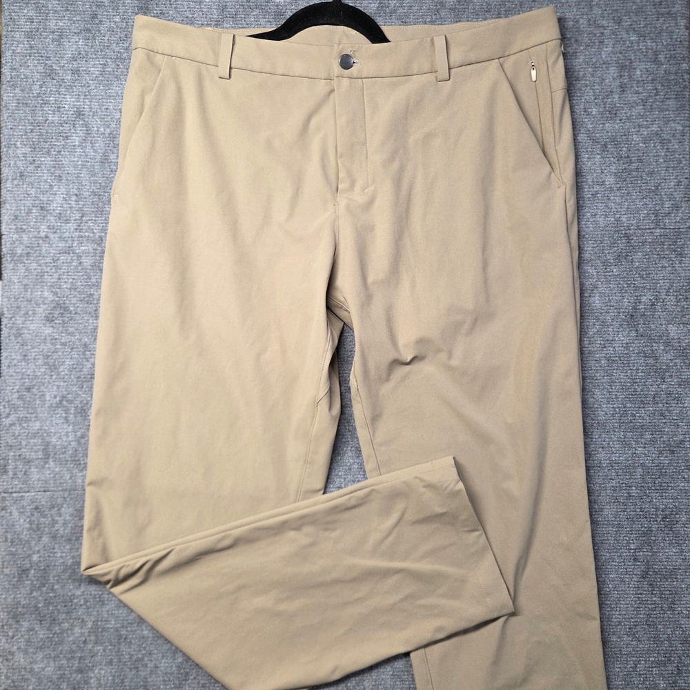 Lululemon Commission Golf Pants Mens 38 Khaki Tan 33 Inseam Technical Trousers